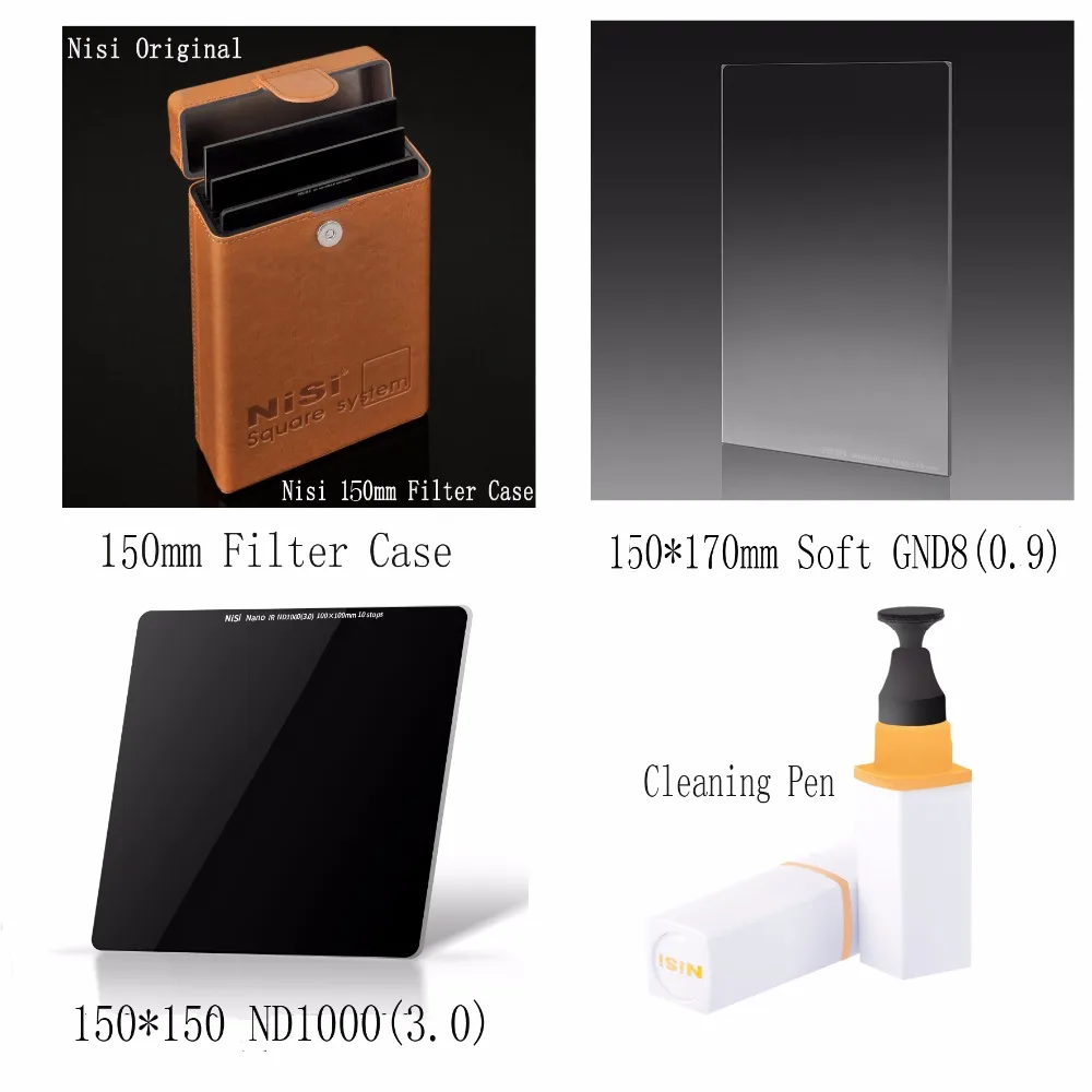 

NISI 150*170mm Soft nano GND(8)0.9 Filter+150*150mm ND1000(3.0) 10 Stops Filter+150mm Filter case for up to 6 pcs+cleaning pen
