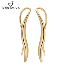 Todorova Новое поступление, серьги, темпераментная модель, висячие серьги, женские металлические серьги с кривой, дизайнерские ювелирные изделия, серьги для женщин