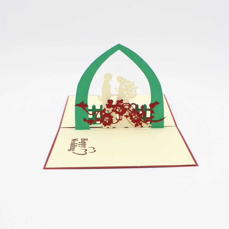  3D Laser Cut Handmade Happy Wedding Couple Lover Paper Invitation Greeting Card Anniversary Wedding - 33014442948