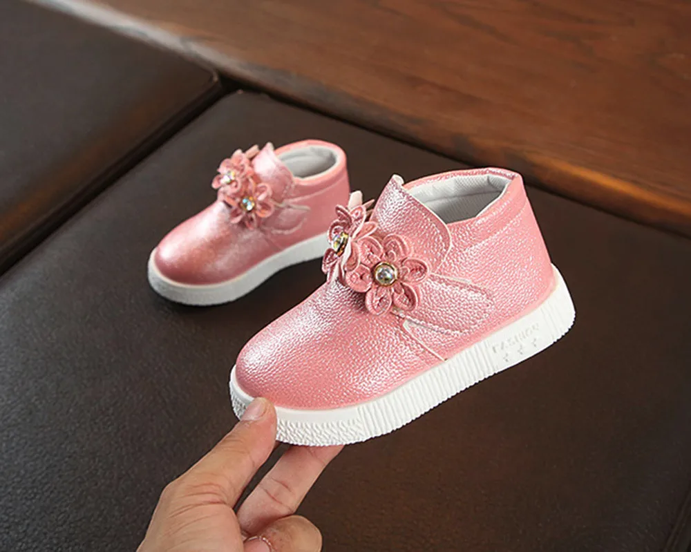 

MUQGEW Baby Children Warm Floral Sneaker Boots Kids Baby Casual baby girl shoes Short Boots for infantil menina babies #S