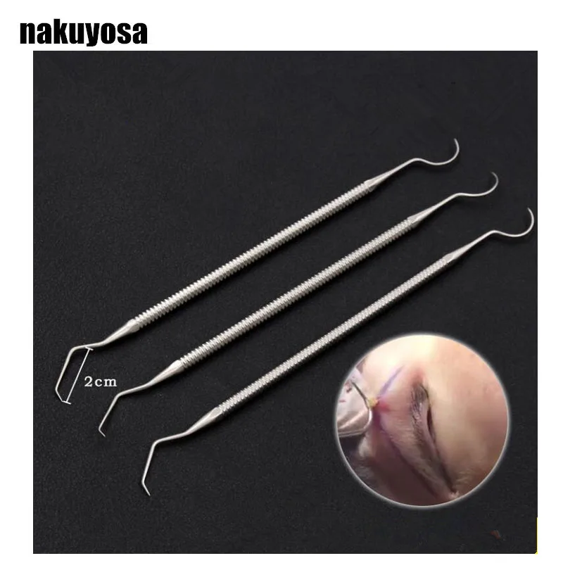 

Double eyelid surgery instrument Take fat Double head question mark/Right angle styles Pull hook Cosmetic surgery tools