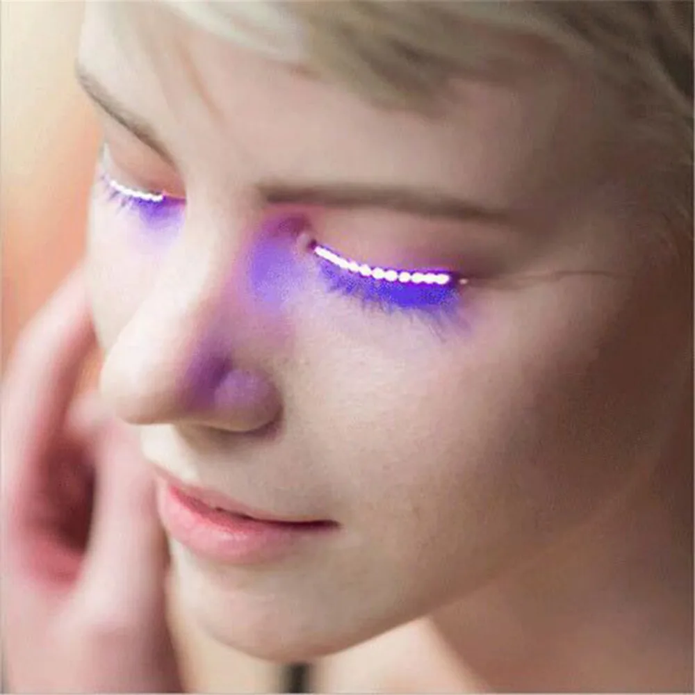 New Releases Halloween LED Strips False Eyelash Sticker 3d Led Lashes