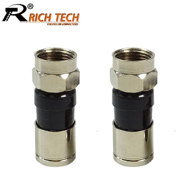 

10Pcs RG6 F Type Compression Snap Seal Plug Connector For Sky Satellite Virgin Cable Universal Waterproof RG6 Coax F Connector