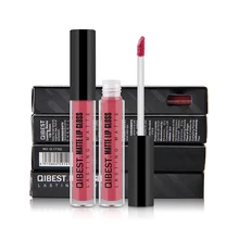 Макияж qibest жидкая бледная губная помада горячие сексуальные цвета губная матовая губная помада batom водонепроницаемый стойкий блеск для губ набор косметики