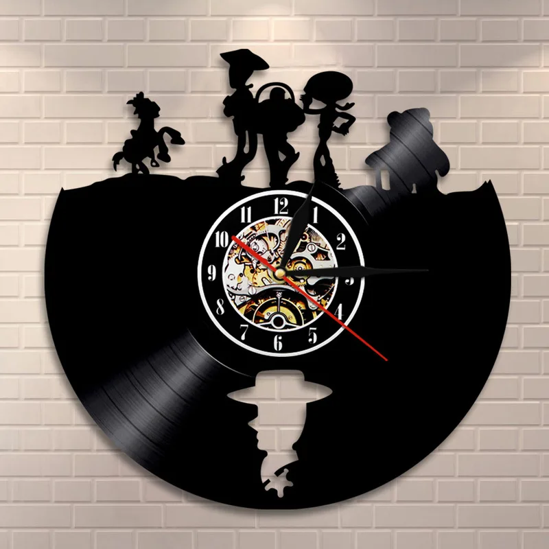 

2019 Cloth Wandklok Fashion 12 Mm Sheet Saat Horloge Mural Klok Free Shipping Music Wall Clock Vinyl Retro Nostalgia Toy Story