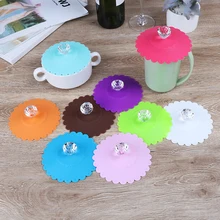 Кружева силиконовая крышка для чашек крышка Алмазная чашка крышка термоизоляция чашка крышка Пылезащитная утечка-доказательство многоразовая чашка крышка 9 цветов