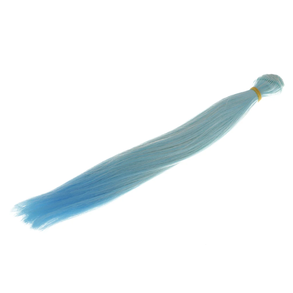 Doll DIY Straight Hair 25cm x 100cm - For Arts and Crafts Doll Making Supplies -Blue Girl Doll Hair Accessories