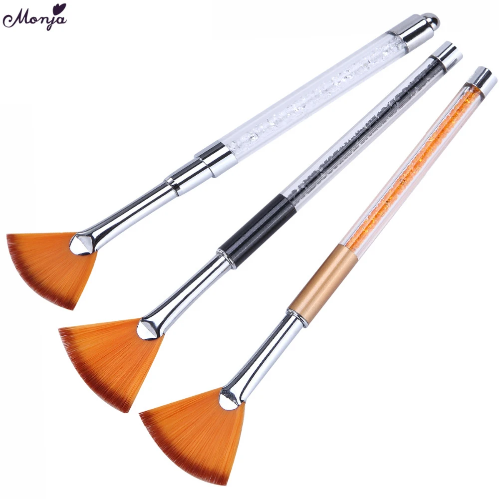 

Monja Nail Art Fan shaped Dust Cleaner Cleaning Brush Powder Remover Brush Manicure Pedicure Tool