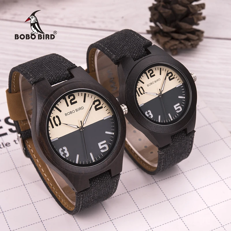 BOBO BIRD Wood Watch Men Women Lover Quartz Movement Wristwatch Causal Sport Stylish Timepiece Gift to Boy friend Girl friend