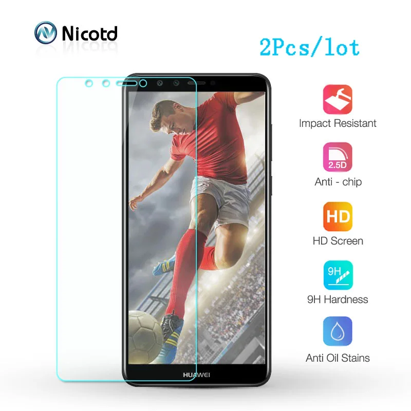 

9h Tempered Glass 2Pcs For Huawei Y9 P8 Lite 2018 2019 P10 Lite Screen Protector Film For Huawei MateS P10 P8 Lite Clear Film