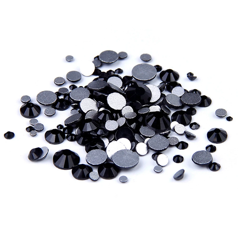 

Crystal Strass Glass Rhinestones Jet Non Hotfix 2016 New ss3-ss34 And Mixed For 3D Nails Art Backpack DIY Design Decoration