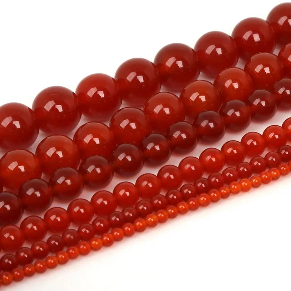 Новая мода 4 6 8 10 мм бусины из натурального камня черная лава тигровый глаз россыпью каменных бусин для DIY изготовления ювелирных изделий браслет ожерелье - Цвет: Red Agate