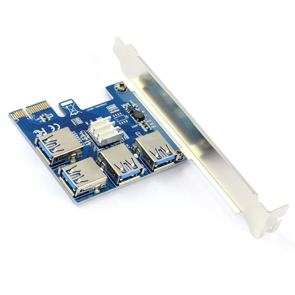 Новая плата PCIe 1-4 PCI Express 16X Слоты Riser Card PCI-E 1X к внешнему 4 слотам PCIe плата разветвителя