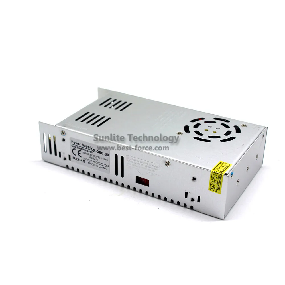 DC блок питания 60 V 6A 360 w светодиодный трансформатор драйвера 110 V 220 V AC к DC60V адаптер питания для CNC машина "сделай сам" Светодиодный CCTV