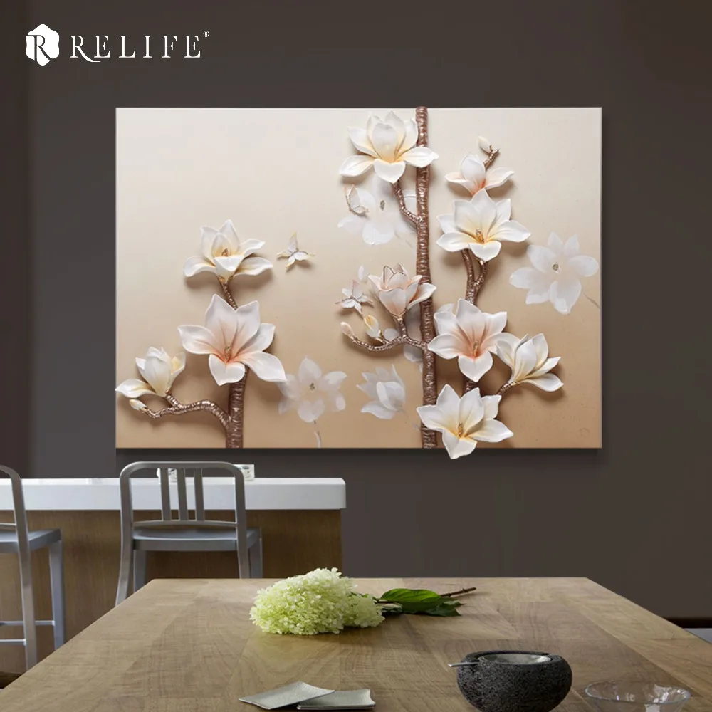 

Handpainted Decorative Magnolia Pictures Room Wall Nordic Painting for Living Room