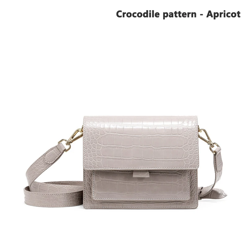 LACATTURA, женские сумки-мессенджеры, роскошные сумки, дизайнерские брендовые сумки, женские сумки через плечо, модные сумки через плечо для женщин, новинка - Цвет: Crocodile-Apricot