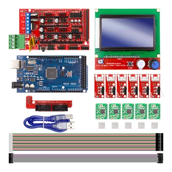 

CNC 3D Printer Kit for Arduino Mega 2560 R3 + RAMPS 1.4 Controller + LCD 12864 + 6 Limit Switch Endstop + 5 A4988 Stepper Driver