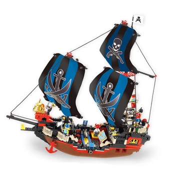 

0128 512pcs Pirate Ship Caribbean Constructor Model Kit Blocks Compatible LEGO Bricks Toys for Boys Girls Children Modeling