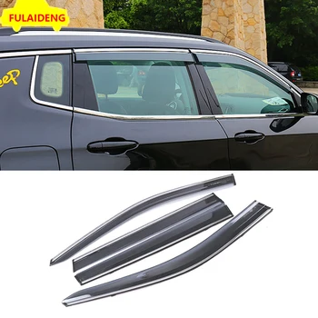 

4pcs For Jeep Compass 2017-2018 Sun Rain Wind Smoke Window Visor Vent Door Visors Car Styling Accessories