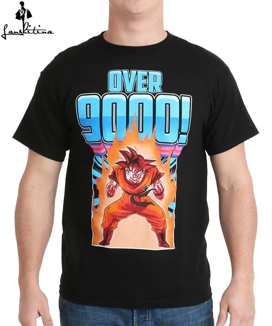 Men Fashion Tshirt Cheap Men T shirt Dragon Ball Z Over 9000 Men Black