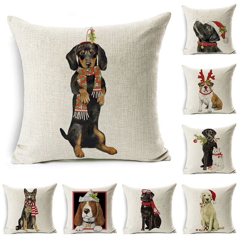 christmas corgi pillow