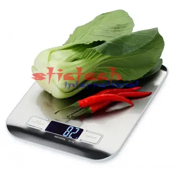 

by dhl or ems 100pcs Electronic Weight Digital Scale 11 LB / 10kg Kitchen Cooking Measure Tools Stainless Steel