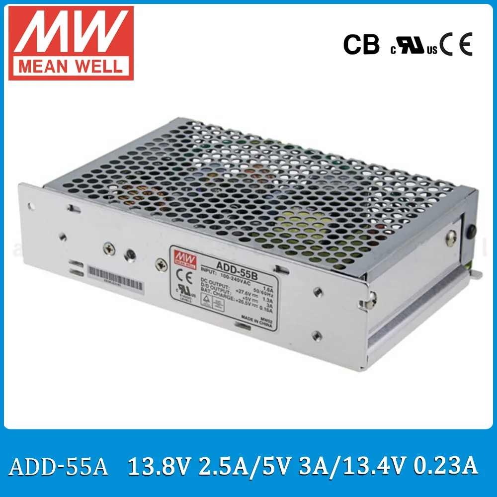 Original Meanwell ADD-55A 13.8V 3.5A +5V 3A 55W Dual output Security Power Supply with Battery charger(UPS function) цена Original Meanwell ADD-55A 13.8V 3.5A +5V 3A 55W Dual output Security Power Supply with Battery charger(UPS function) цены онлайн