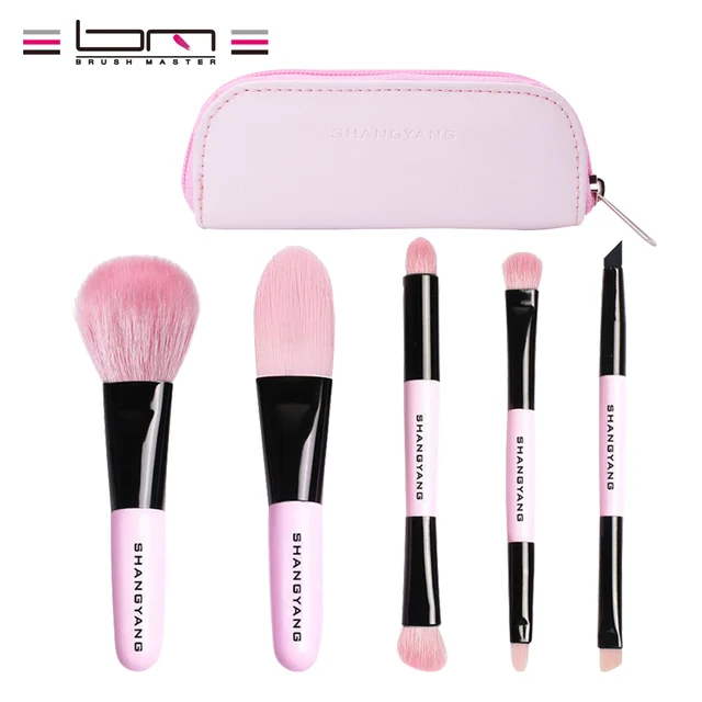 BM brand makeup brush set mini portable brushes kit synthetic hair and