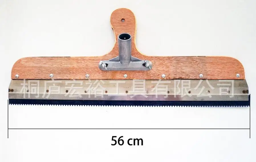 

56cm Stainless Steel Scraper Blade Wood Handle Flat Rake for Epoxy Self-Leveling Floor / Cement Floor