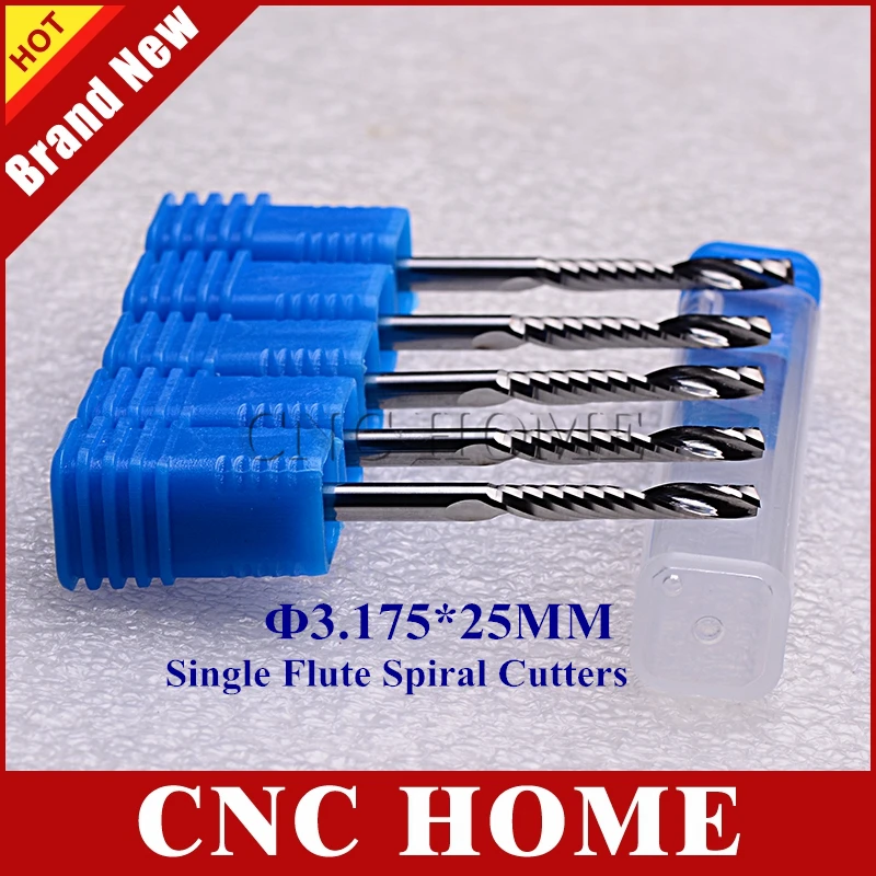 

5Pcs 3.175*25mm Carbide One Single Flute CNC Router Bits Tools Milling Cutter 1/8" Shank Bit for wood acrylic woodworking mills