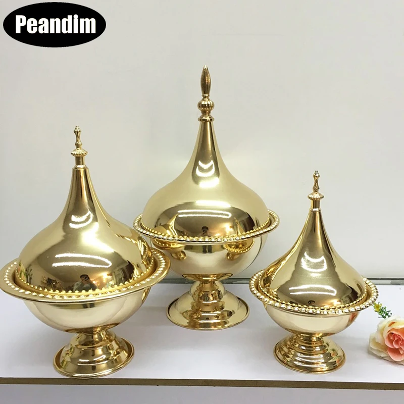 

PEANDIM Wedding Fruits Sweets Tray Gold Cake Stand Birthday Party Event Cover Baking Tools Flower Vase For Home Decoration