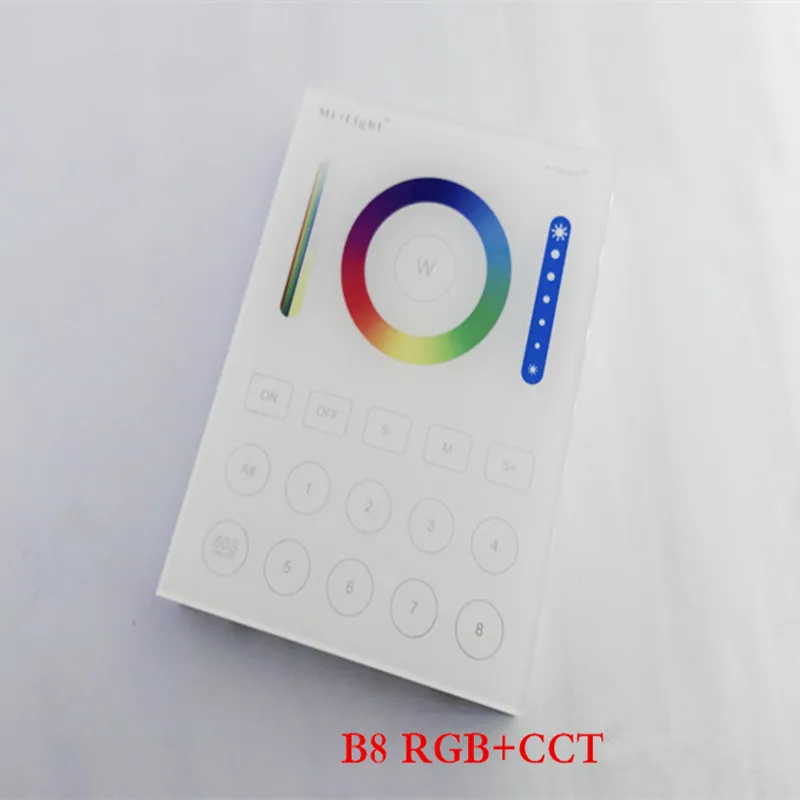 

MiBoxer 2.4G wireless FUT089 remote 8 Zone RF dimmer B8 Touch Panel Wall-mounted LS2 5 in 1 led controller for RGB+CCT led strip