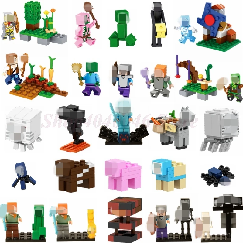 

Minecraft Legoing Set My World Steve Action Figures In Block Kids Toy Building Bricks animal Model Compatible With LEGOings Toy