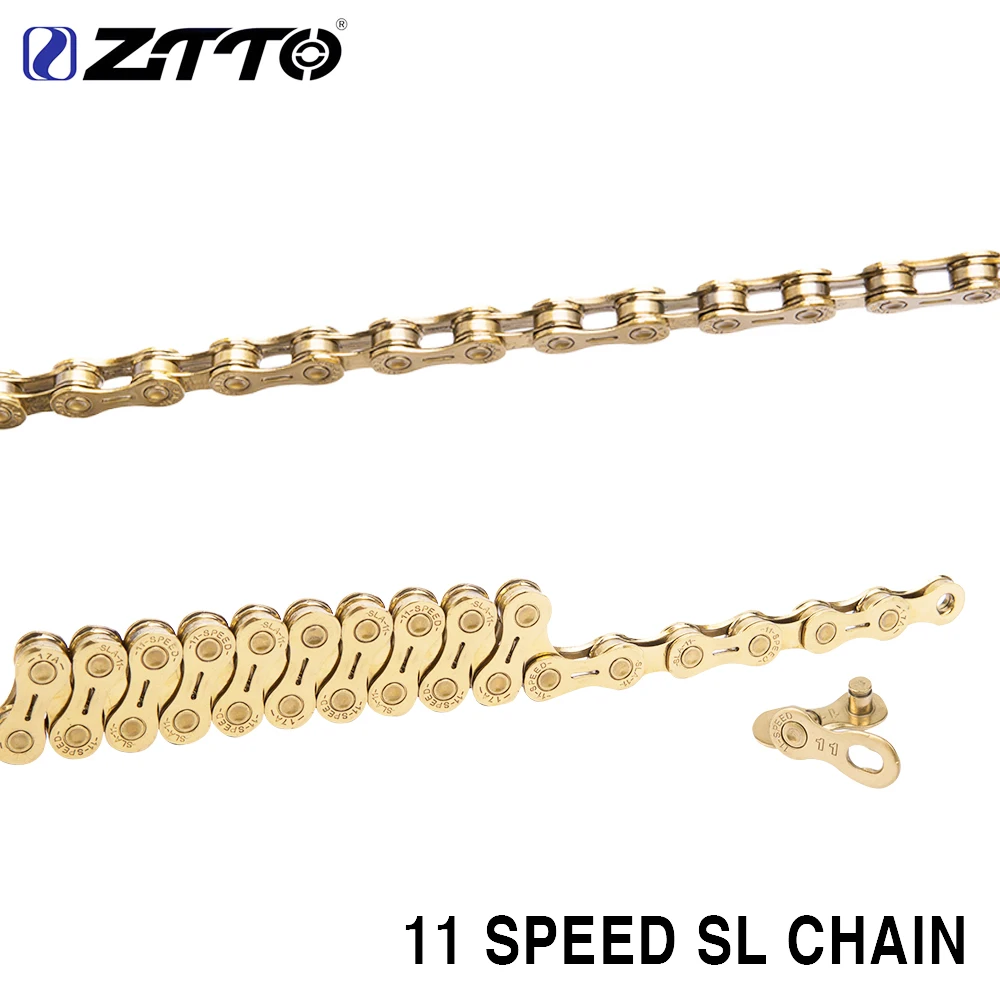 Flash Deal ZTTO High Quality Durable Gold for Parts K7 System 11s SL Golden half hollow Chain 22s 11 Speed MTB Mountain Bike Road 1