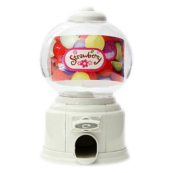 

FJS!Home plastic Candy Machine Money Bank Gift Storage Box Presents for the children&lover white