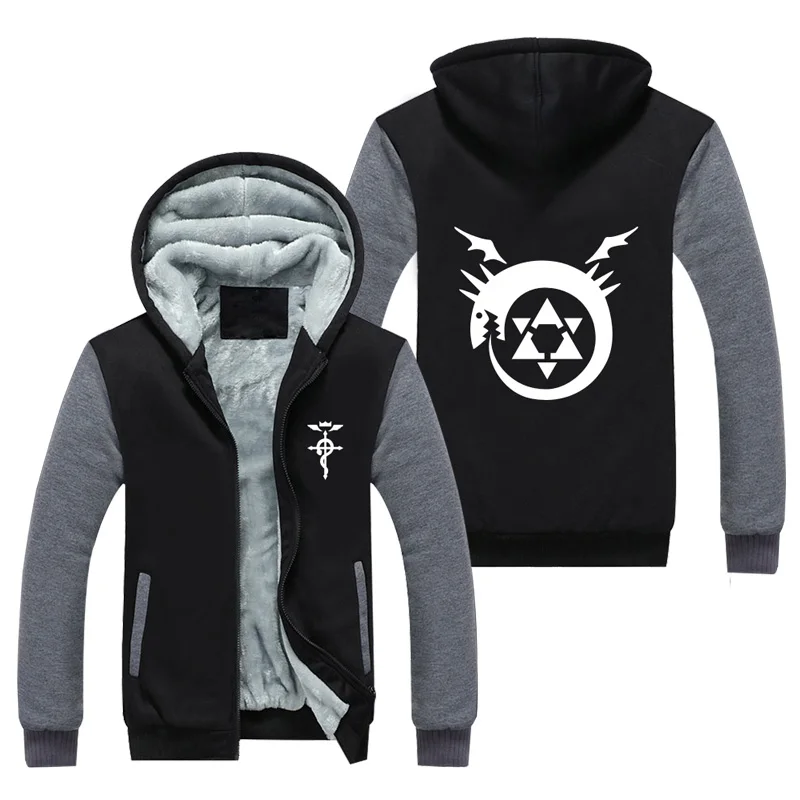 

[STOCK]2017 Anime Alchemy Of Steel Cosplay Costume Long Sleeve Winter Thicken Hoodies Unisex S-2XL For Christmas Free Shipping.