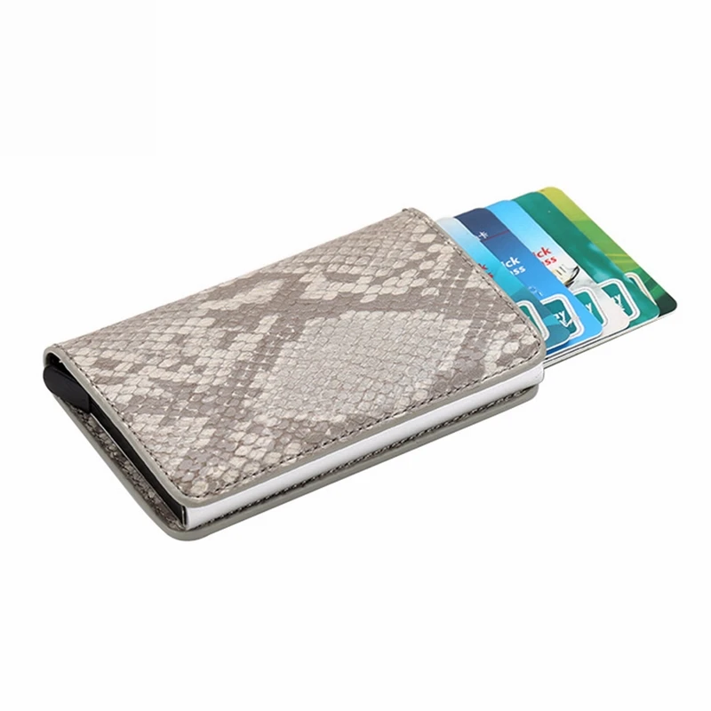 1 шт. сумка для кредитных карт из алюминиевого сплава Антимагнитная банковская карта для женщин и мужчин ID с протекторами для банковских карт кошелек держатель для карт - Цвет: gray