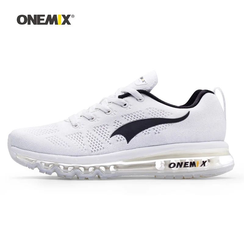 ONEMIX мужская спортивная обувь для мужчин красивые Zapatillas спортивные кроссовки Черный Красный Спортивная воздушная подушка уличные беговые Прогулочные кроссовки - Цвет: White Black 1118