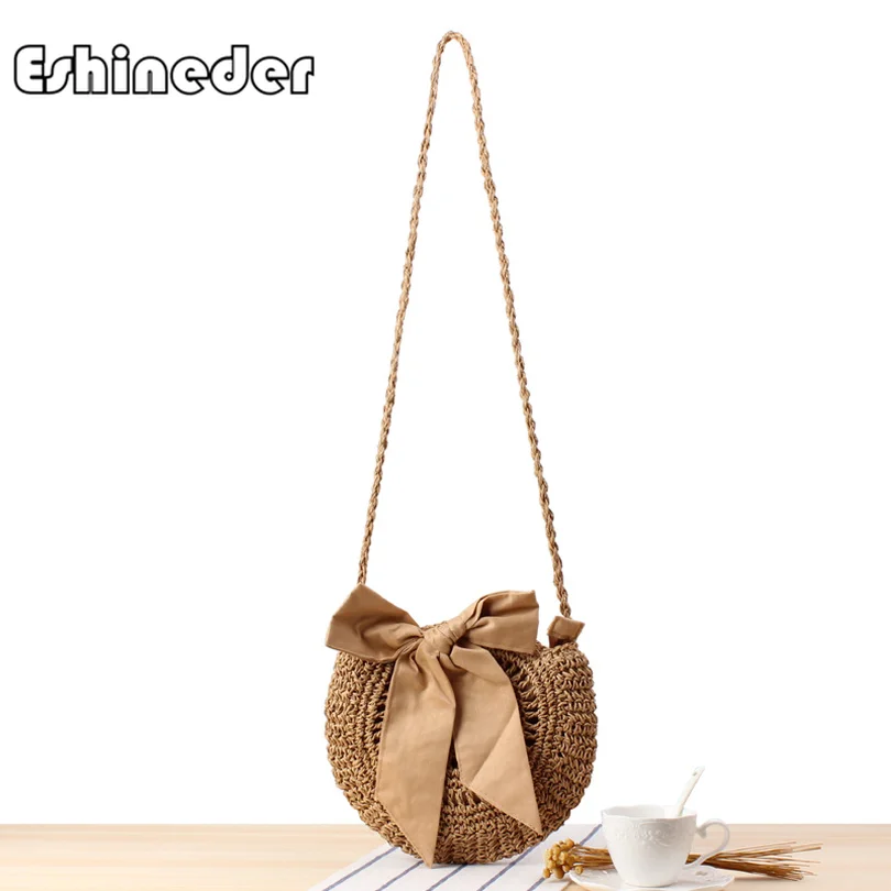 ESHINEDER 2019 летние пляжные ветер милый лук Crossbody тканые сумки ручной работы крючком