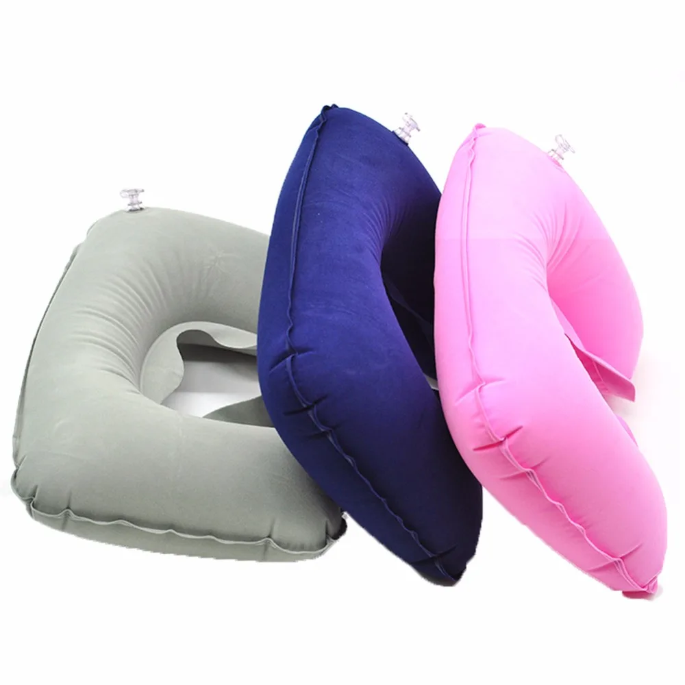 

Suit Portable Inflatable Travel U-shaped Pillow Flocking Inflatable Neck Air Cushion Pillow Gifts