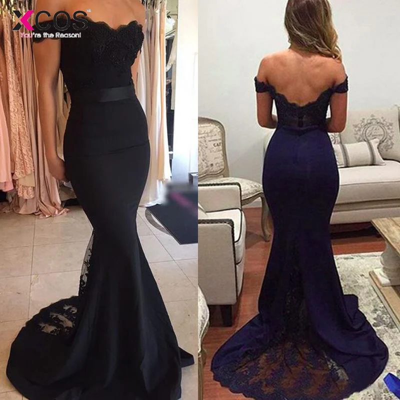 Xcos с открытыми плечами Русалка платья невесты 2018 пикантные шифон спинки Формальные Свадебная вечеринка Гость платье