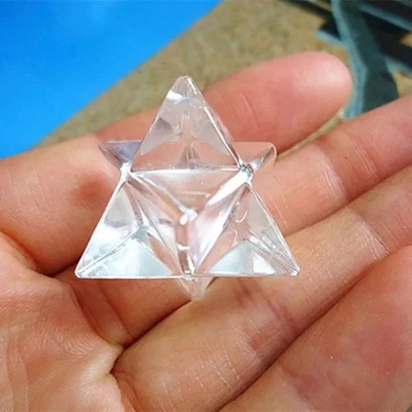 1 шт. натуральный белый кварц Кристалл Камень Меркаба кулон ожерелье целебные натуральные камни и минералы