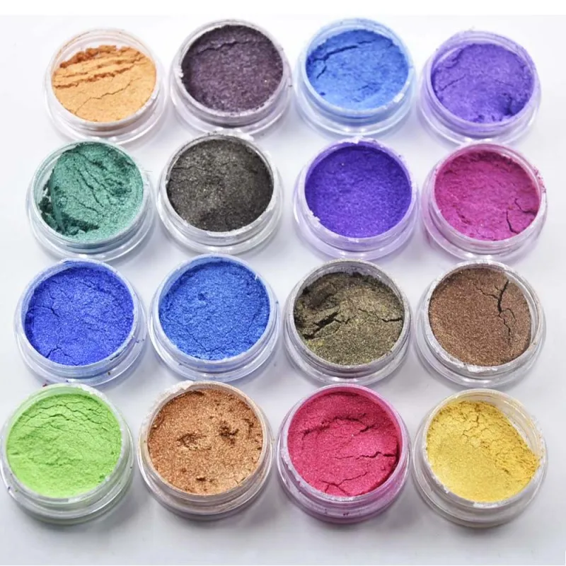 

16 Color/Set Pretty Shimmer Shell Pigment 1g/jar Mocha Gradient Nail Art Glitter Powder UV Gel Polishing Nail Decoration #FPB16#