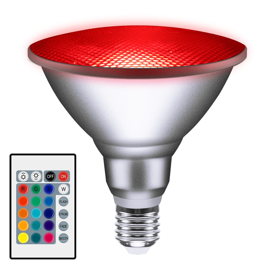 PAR30 RGBW 13 Вт Цвет Изменение diсветодио дный mmable Светодиодная лампа с дистанционное управление водостойкие Крытый прожектор