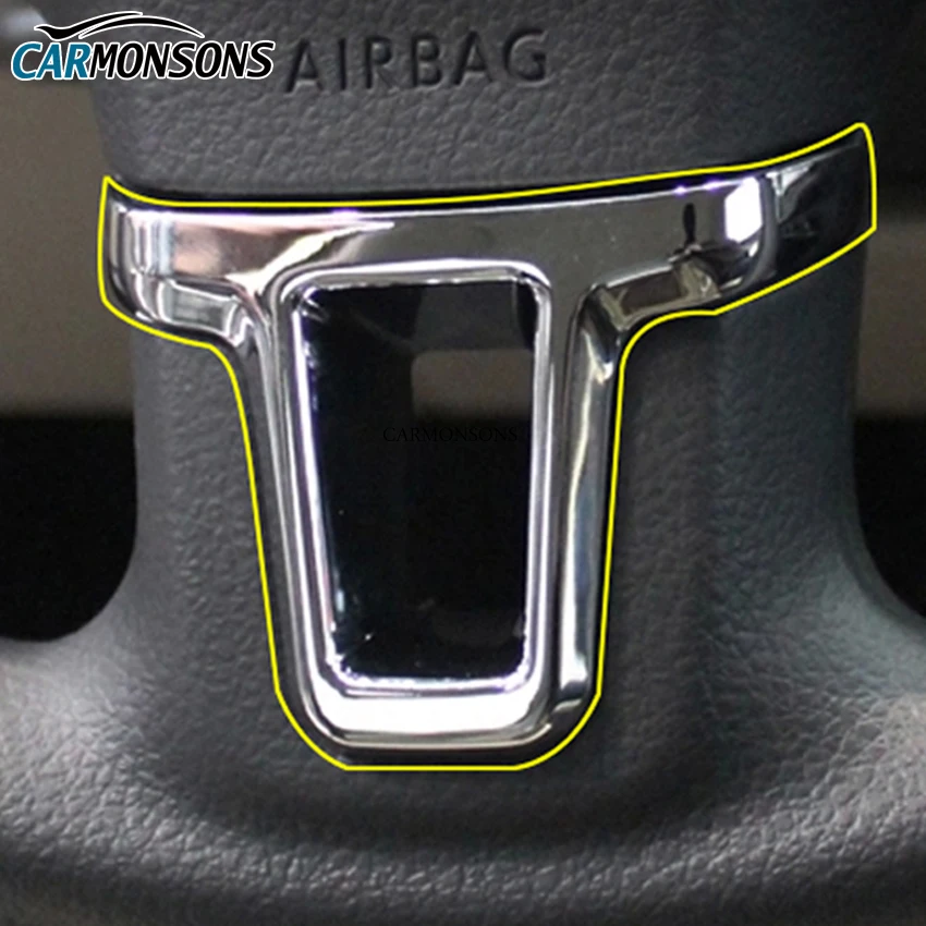 Carmonsons для Volkswagen VW Polo Golf MK6 Jetta MK5 рулевое колесо ABS Хромированная накладка наклейка