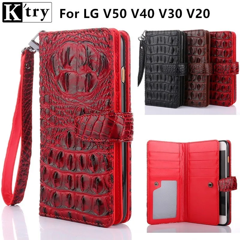 K'try для LG V50 V40 V30 V20 чехол роскошный кожаный+ силиконовый Полный Защитный кошелек откидная крышка для LG V20 Fundas