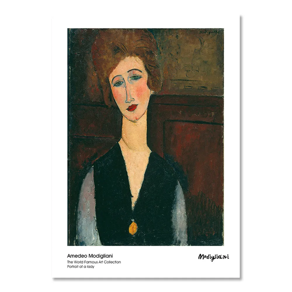 Современный Vogue Женский портрет от Amedeo Modigliani холст печать живопись плакат Настенные картины для гостиной домашний Декор стены Искусство - Цвет: 5