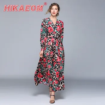 

Dress 2019 Summer Women Chiffon Long Beach Dresses Long Sleeve Deep V-neck A-line Sexy Party Dresses Sashes Vestidos de fiesta