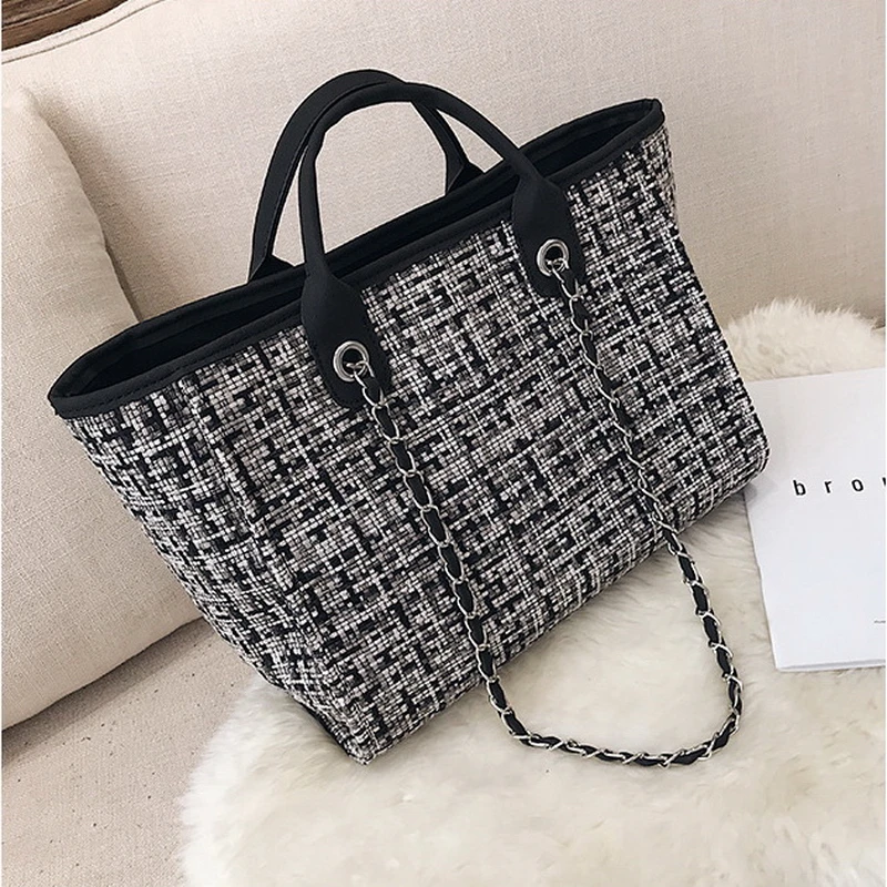 Ansloth الشتاء الكلاسيكية منقوشة المرأة حقائب الصوف حقيبة للنساء حقائب كتف خليط سلسلة حقيبة كبيرة الأعلى مقبض حقيبة HPS217 Ansloth الشتاء الكلاسيكية منقوشة المرأة حقائب الصوف حقيبة للنساء حقائب كتف خليط سلسلة حقيبة كبيرة الأعلى مقبض حقيبة HPS217