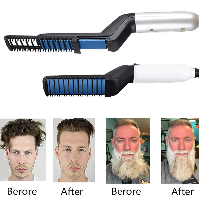 

Multifunctional Hair Comb Brush Beard Straightener Hair Straighten Straightening Comb Hair Curler Quick Hair Styler For Men 6